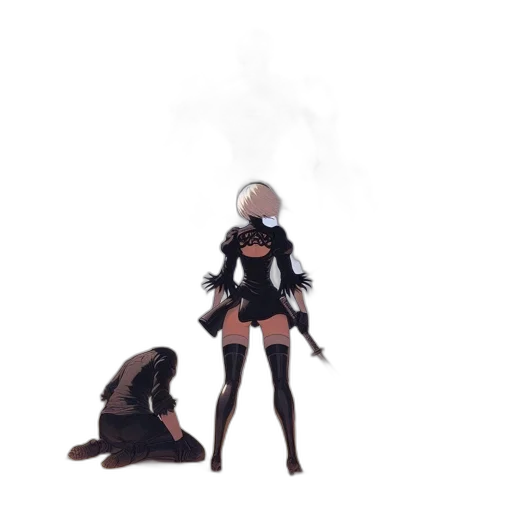 weapon, robot, sword, staff transparent PNG cut-out