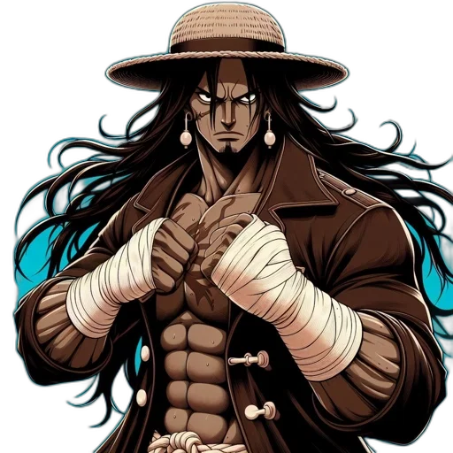 hat, jacket, staff, comic book art transparent PNG cut-out