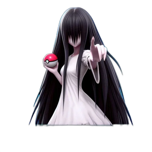 hair, creature, staff, dress transparent PNG cut-out