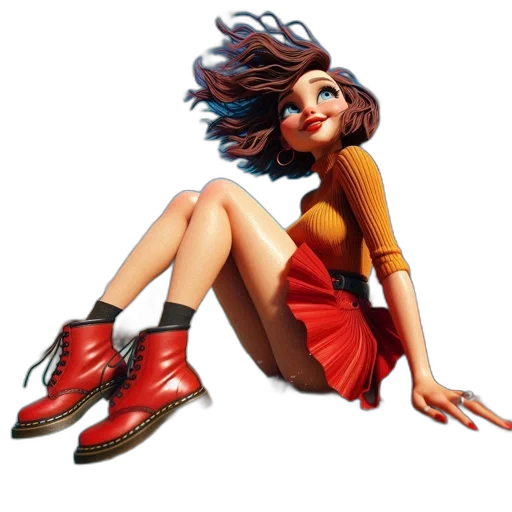 shoes, dress, face, hair transparent PNG cut-out