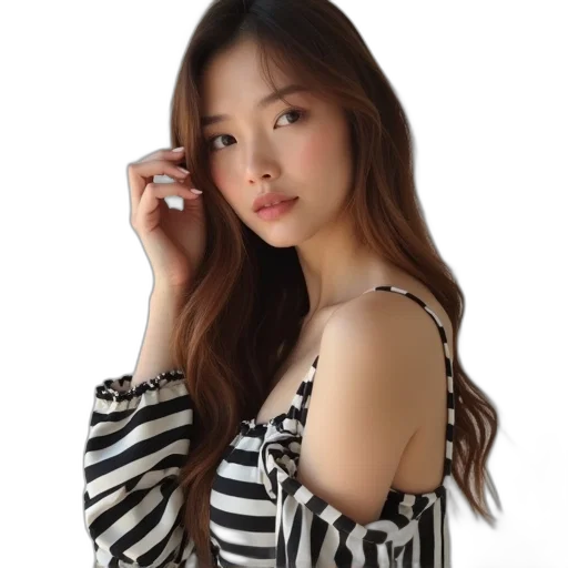 dress, jewelry, face, hair transparent PNG cut-out