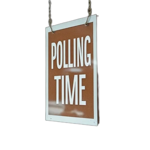 window, signs, showing, polling transparent PNG cut-out
