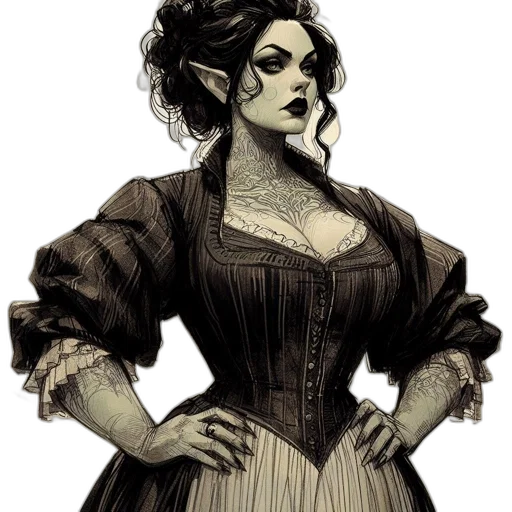dress, comic book art, concept art, fantasy art transparent PNG cut-out
