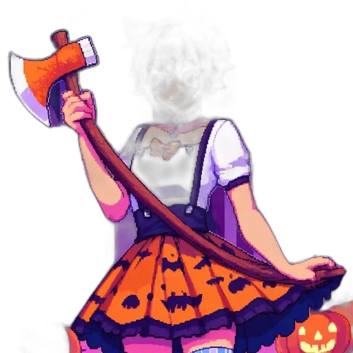 dress, staff, weapon, mask transparent PNG cut-out