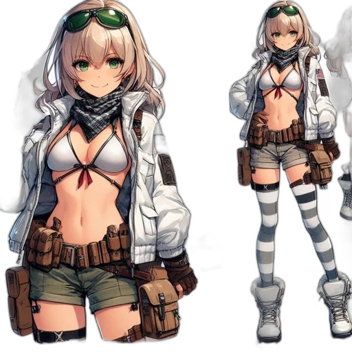 jacket, weapon, concept art, cyberpunk transparent PNG cut-out