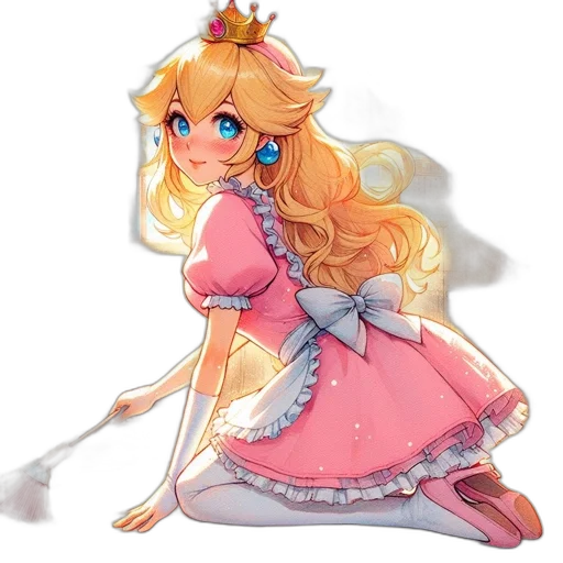 crown, dress, staff, pixel art transparent PNG cut-out