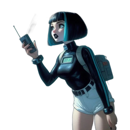 robot, staff, weapon, jacket transparent PNG cut-out