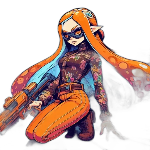 weapon, jacket, dress, concept art transparent PNG cut-out