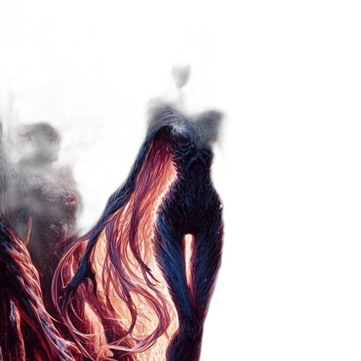hair, dress, mask, creature transparent PNG cut-out