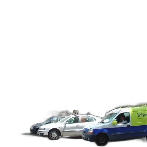 car, staff, 3d render, green transparent PNG cut-out