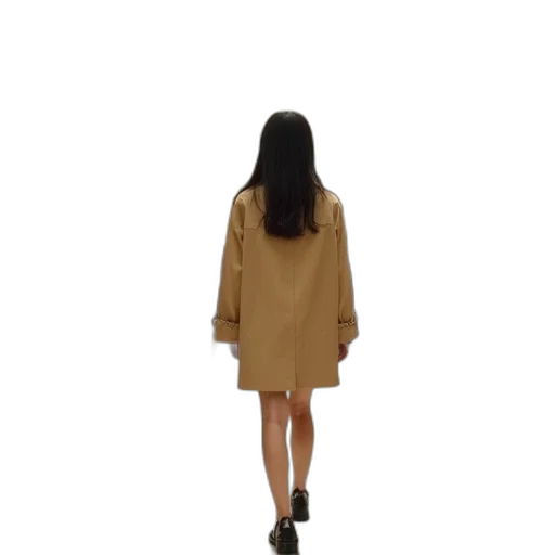 dress, jacket, hair, staff transparent PNG cut-out