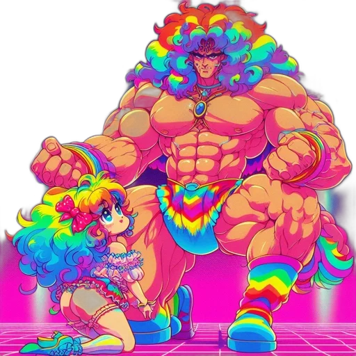 creature, weapon, vaporwave, pixel art transparent PNG cut-out