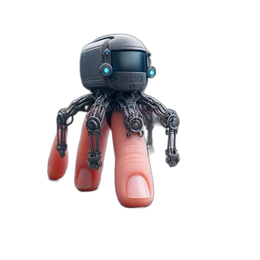 robot, creature, 3d render, cyberpunk transparent PNG cut-out