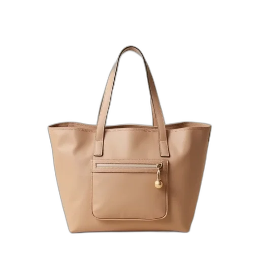 earth tones, structured, tote, zipper transparent PNG cut-out