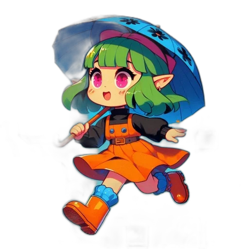 umbrella, staff, hat, jacket transparent PNG cut-out