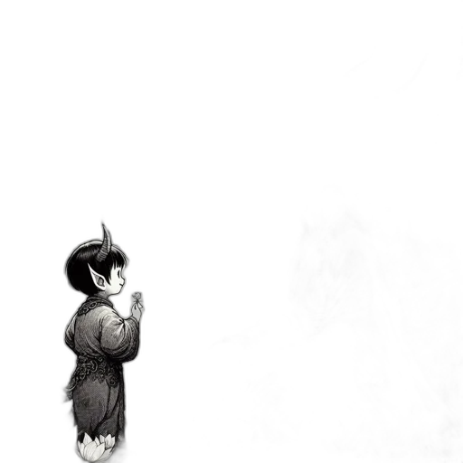 dress, staff, creature, hat transparent PNG cut-out
