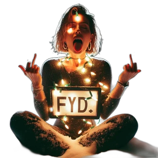 cyberpunk, neon lights, individual, donning transparent PNG cut-out