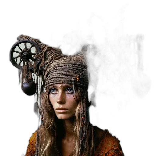 hat, hair, staff, mask transparent PNG cut-out