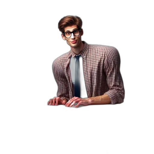 jacket, staff, hair, creature transparent PNG cut-out