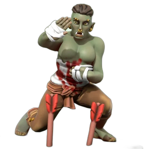 staff, mask, creature, 3d render transparent PNG cut-out