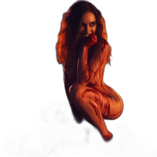creature, hair, dress, face transparent PNG cut-out