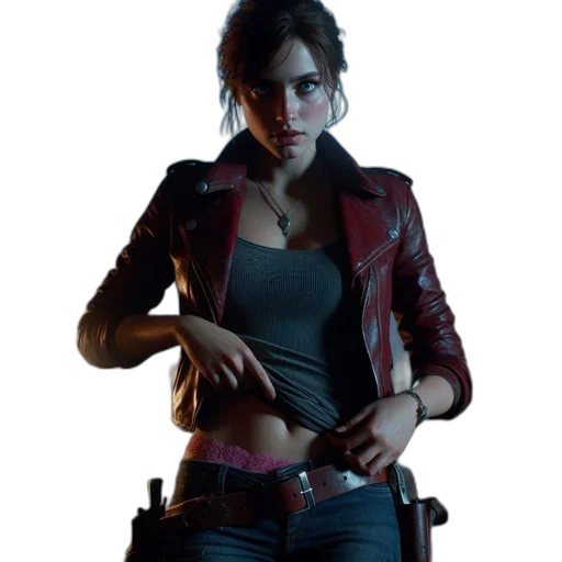 jacket, weapon, concept art, cyberpunk transparent PNG cut-out