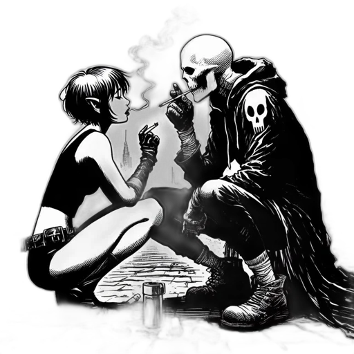 mask, jacket, comic book art, cyberpunk transparent PNG cut-out