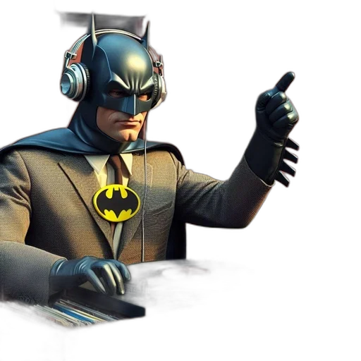 comic book art, concept art, 3d render, batman transparent PNG cut-out