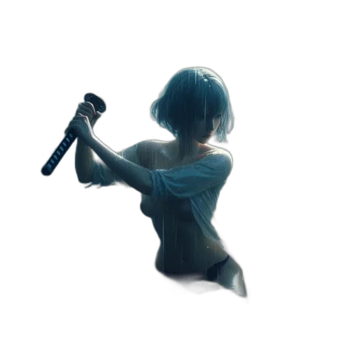 weapon, staff, dress, robot transparent PNG cut-out