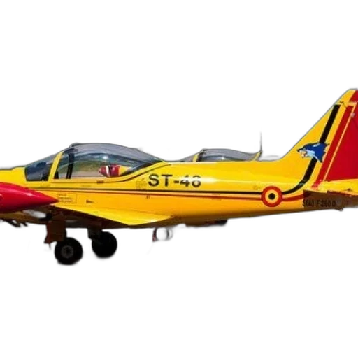 bright, yellow, airplane, red transparent PNG cut-out