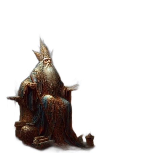 staff, creature, dragon, crown transparent PNG cut-out