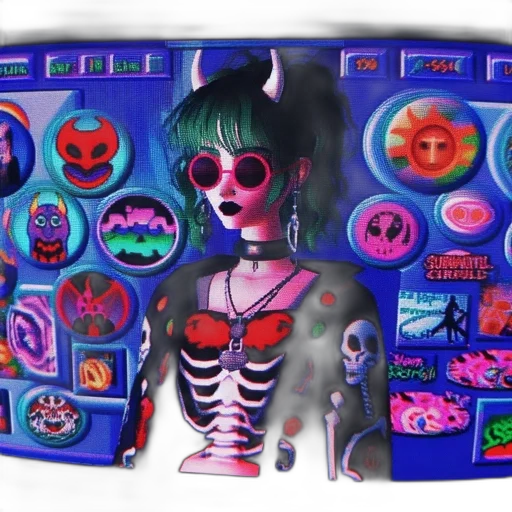 jacket, jewelry, mask, vaporwave transparent PNG cut-out