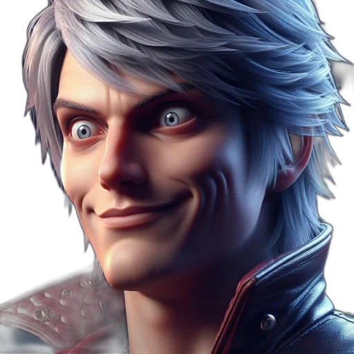 face, concept art, anime, 3d render transparent PNG cut-out