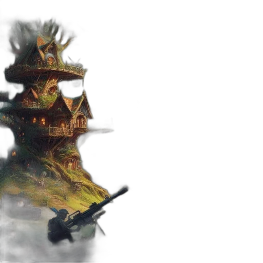 dragon, hat, mask, staff transparent PNG cut-out