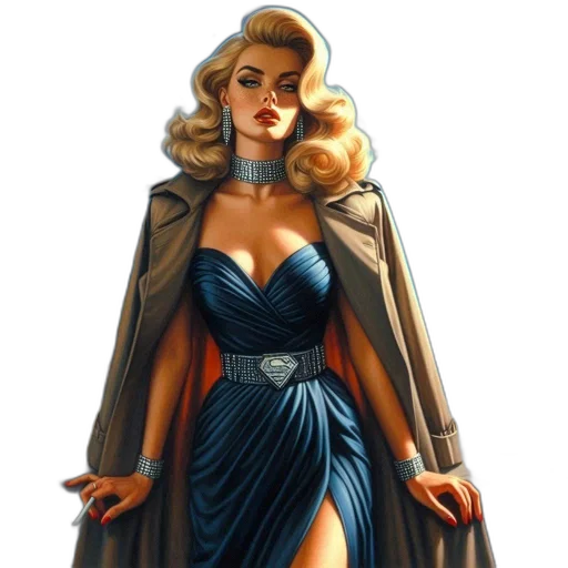 dress, jewelry, comic book art, concept art transparent PNG cut-out