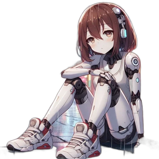 robot, weapon, jacket, staff transparent PNG cut-out