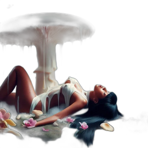 umbrella, dress, concept art, fantasy art transparent PNG cut-out