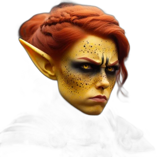 face, mask, staff, fantasy art transparent PNG cut-out