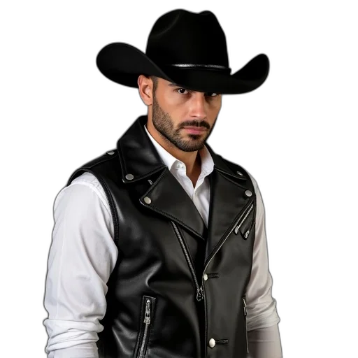 jacket, hat, photorealistic, man transparent PNG cut-out