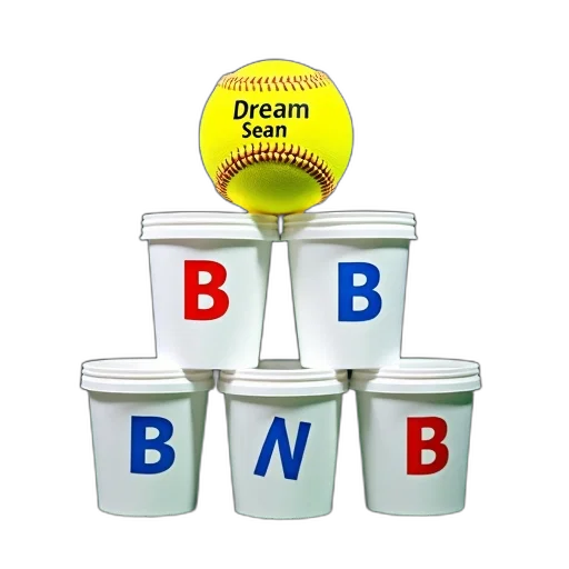 3d render, yellow, baseball, words transparent PNG cut-out