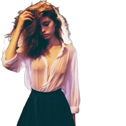 dress, jacket, hair, jewelry transparent PNG cut-out