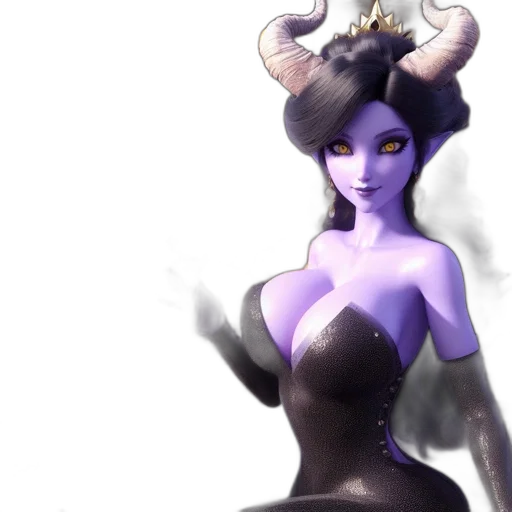 dress, crown, staff, fantasy art transparent PNG cut-out