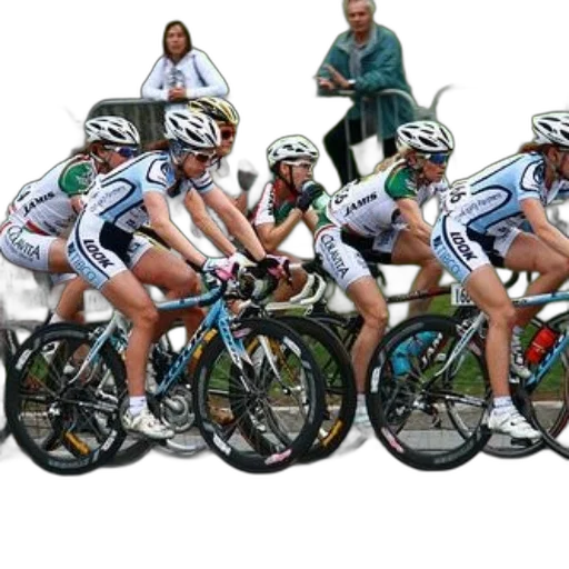 group, cyclists, race, spectators transparent PNG cut-out