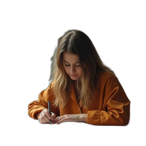 jacket, hair, face, staff transparent PNG cut-out