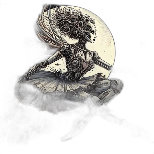robot, mask, sword, dragon transparent PNG cut-out