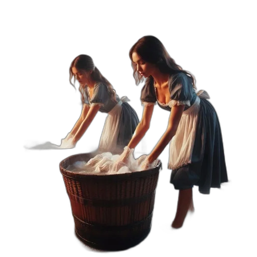 dress, food, oil painting, photorealistic transparent PNG cut-out