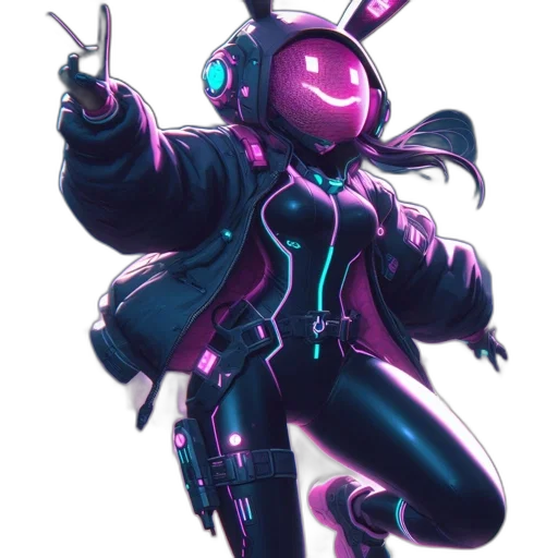robot, jacket, staff, weapon transparent PNG cut-out