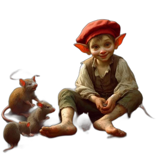 hat, animal, creature, staff transparent PNG cut-out