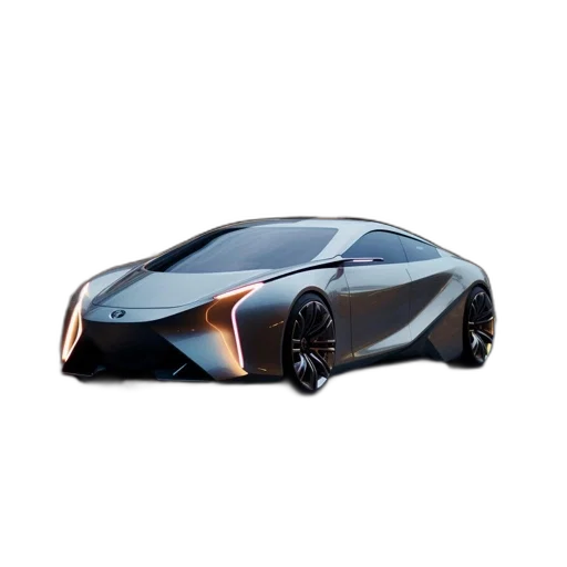 car, 3d render, concept art, sleek transparent PNG cut-out