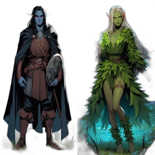 concept art, fantasy art, comic book art, green transparent PNG cut-out